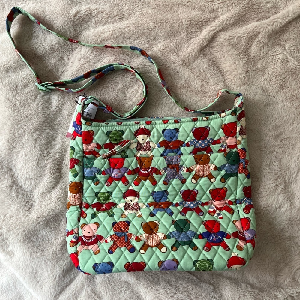 NWT Vera Bradley Toasty Teddies Essential XL Crossbody Bag - Picture 7 of 9